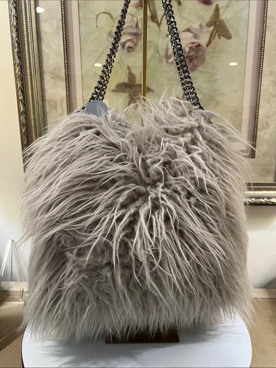Stella McCartney Handbags - Stella McCartney Falabella Gray Faux Fur Shoulder Bag